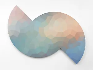 André Tehrani: HEX #F1DCD6 > #96B8DA, 2024, 122,6 x 159,5 cm