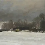 Halvard Haugerud: Vinter p� landet, 2007, 31 x 37 cm