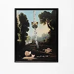 Munan �vrelid: Landscape with Man Hypnotised by Nature, oil on canvas, 2020, 150 x 120 cm