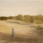 Halvard Haugerud: Gutt i kveldssol, 2005, 27 x 33 cm