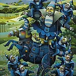 Terje Ythjall: Friluftsforestilling (s�ndag), 2004, 100 x 82 cm