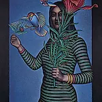 Ole Rinnan: Fra Flora og Fr�ya, til Ulla min Ulla, 1995, 202 x 132 cm