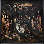 Munan �vrelid: In the shadow of the desperate raised hands (turkey version), oil on canvas, 2025, 150 x 150 cm