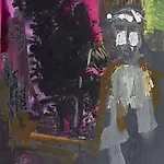 Dag Thoresen: M�tende, 2015, 127 x 80 cm