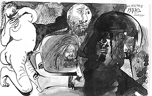 Pablo Picasso: Personnages, 1970, 31 x 49 cm