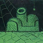 Christoffer Fjeldstad: Green Shoe, 2020, 140 x 160 cm