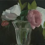 Halvard Haugerud: Roser i glass, 2019, 24 x 31 cm