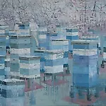 Frank Brunner: Blue Colony, 2008, 142 x 200 cm
