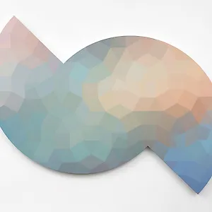 Andr� Tehrani:  HEX #F1DCD6 > #96B8DA, 2024, 122,6 x 159,5 cm