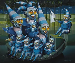Terje Ythjall, Planlagt dr�m for ensom natt (maritim reise), 2006, 85 x 100 cm