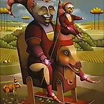 Terje Ythjall: Rytterlek, 2006, 81 x 60 cm