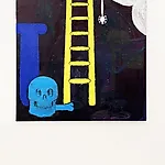 Christoffer Fjeldstad: Yellow Ladder, 2021, 140 x 140 cm