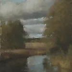 Halvard Haugerud: Elvespeil, 2018, 27 x 25 cm