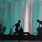 Ulf Nilsen: Rituel ferd, 2018, 200 x 400 cm