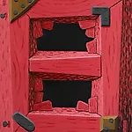Christoffer Fjeldstad: Pink frame, 2017, 90 x 75 cm
