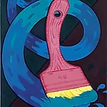 Christoffer Fjeldstad: Pink Brush, 2015, 73 x 60 cm