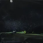 Olivier Debr�: Lysne noir, 1974, 100 x 100 cm