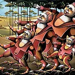 Terje Ythjall: P� vei til en gledelig begivenhet, 2000, 81 x 100 cm