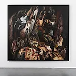 Munan �vrelid: Buttons unbuttoned and empty plates, 2023, 200 x 220 cm