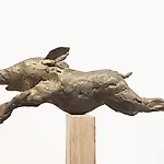 Petter Heps�: Leaping figure, 2014, 6 x 15 cm