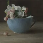 Halvard Haugerud: Epleblomster, 2022, 21 x 25 cm