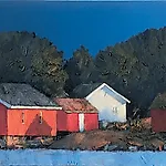 Magne Austad: tempera/akryl/olje, 2001, 90 x 180 cm