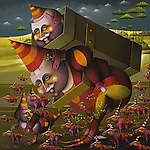 Terje Ythjall: Alltid noe � b�re p�, 2007, 85 x 85 cm
