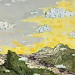 Astrid Nondal: Forventningsfull himmel, tempera on canvas, 2026, 155 x 125 cm