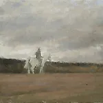Halvard Haugerud: Rytter i landskap, 2007, 31 x 42 cm