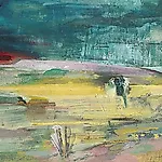 Dag Thoresen: For Michelangelo and his film "L'Aventura", 2005, 77 x 160 cm