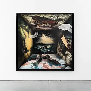 Munan �vrelid:  A Throw of the Dice, oil on canvas, 2020, 190 x 190 cm