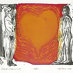Dag Thoresen: Red (litografi), 2005, 50 x 66 cm
