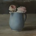 Halvard Haugerud: To roser, 2022, 24 x 26 cm