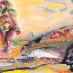 Dag Thoresen: Olivenlund, 2001, 68 x 127 cm