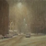Halvard Haugerud: Sn� faller, 2019, 27 x 33 cm