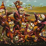 Terje Ythjall: Selskapslek (friluft), 2006, 100 x 120 cm