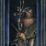 Ole Rinnan: Vokter med Varsler, 1991, 290 x 168 cm