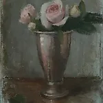 Halvard Haugerud: Roser i gr�tt, 2019, 29 x 23 cm