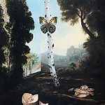 Munan �vrelid:  Landscape with Man Hypnotised by Nature, oil on canvas, 2020, 150 x 120 cm