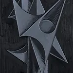 Christoffer Fjeldstad: Grey Skull II, 2021, 62 x 50 cm