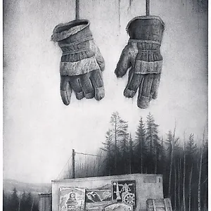 Sverre Malling: At arbeidshanskene er v�re egne, 2022, 62 x 42 cm