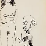 Pablo Picasso: Dessinateur et mod�le, 1954, 32 x 24 cm