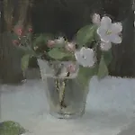 Halvard Haugerud: Epleblomster i atelieret, 2014, 23 x 21 cm