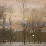 Halvard Haugerud: Vinter i Sofienbergparken, 2004, 25 x 32 cm
