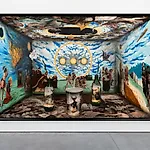 Munan �vrelid: Echoes of the Goat, oil on canvas, 2026, 170 x 270 cm